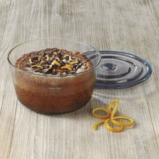 Santa Clara Vas De Gătit Rezistent La Căldură Rotund Din Sticlă Cu Capac 15.6x15.6cm