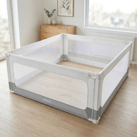 Bară de Protecție pentru Pat din Metal în Culoare Albă 200x160cm