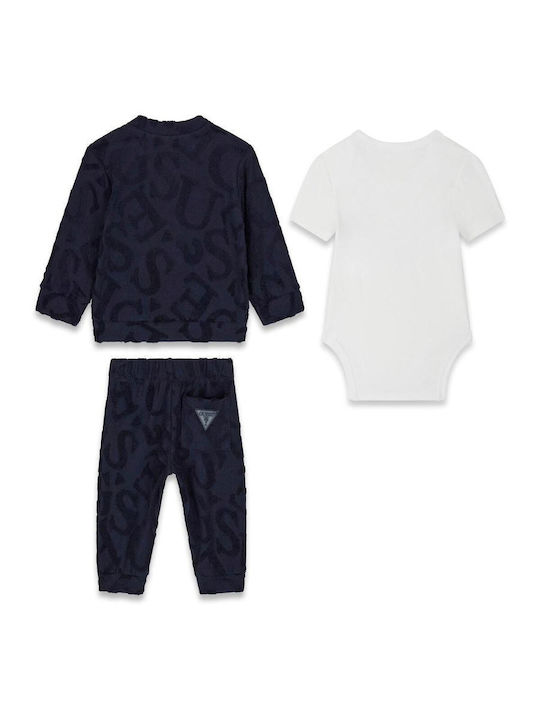 Kids Sweatpants Set Dark Blue 3 Pieces