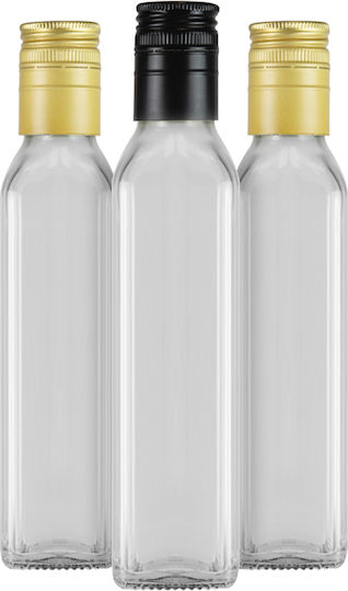 10x Бутилки Marasca Square Clear 250ml За Зехтин, Тинктури, Вино, Сок