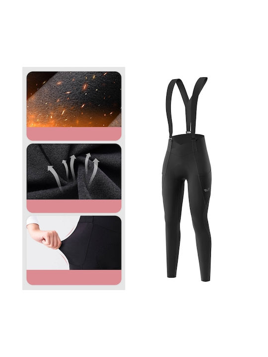 Rockbros Γυναικείο Κολάν Ποδηλασίας με Τιράντες Μαύρο