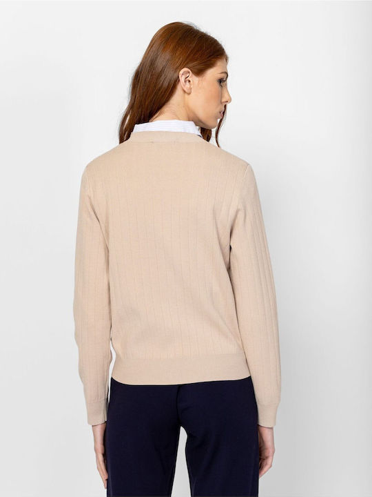Cardigan Pentru Femei Tricotat Cu Nasturi Sand