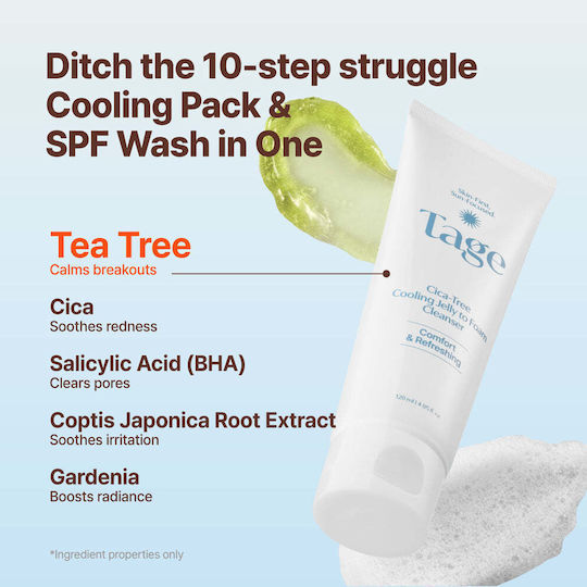 Tage Cica-Tree Cooling Gel Face Cleanser with Soothing Action 120ml