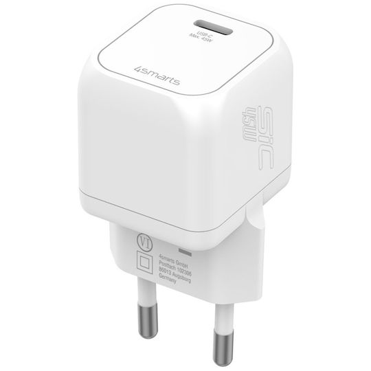 4Smarts 4Smarts Handyladegerät Ohne Kabel Mit USB-C Ausgangsanschluss 45W Weiß (PDPlug)