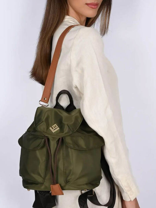 Δερμάτινη Γυναικεία Τσάντα Πλάτης Πράσινη