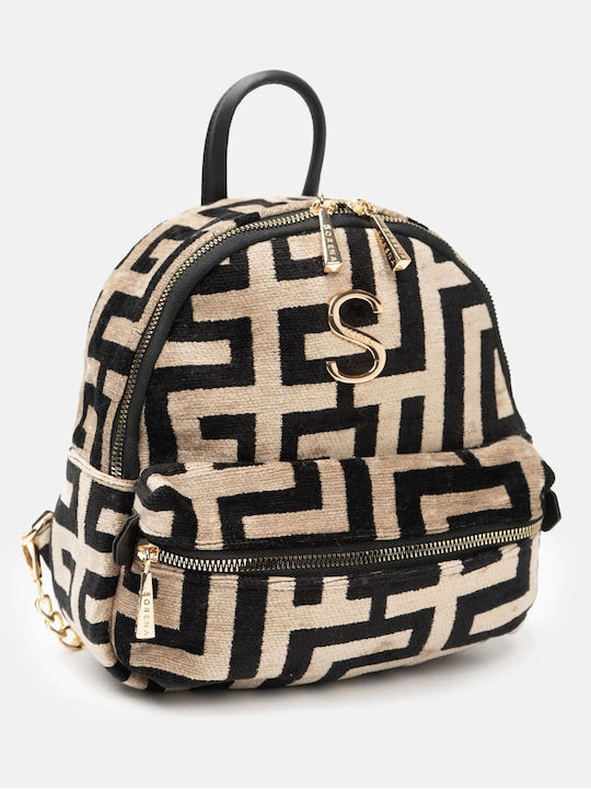 Domna Stoff Damen Handtaschen und Damentaschen Rucksack Schwarz