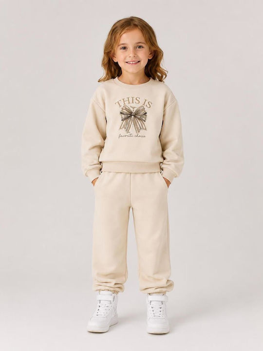 Kids Tracksuit Beige 2 Pieces