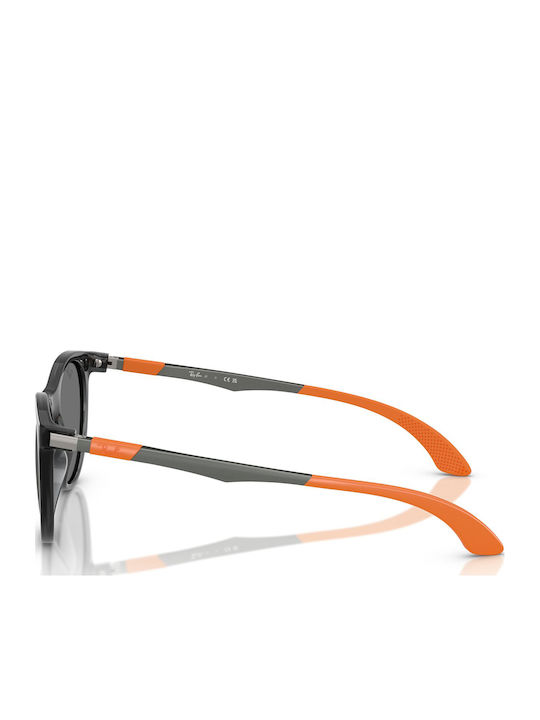Ray Ban Unisex Sunglasses with Black Frame and Black Mirror Lens