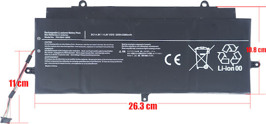 Laptop-Akku für Toshiba Satellite Pro Pskjpa-00e00u Pskk3a-001001 G71c000gg110 P000592540 P000673860 Pa5160u-1brs 14.8V 52Wh 3380mAh Flexkabel 6 Pins Code 1-bat0565
