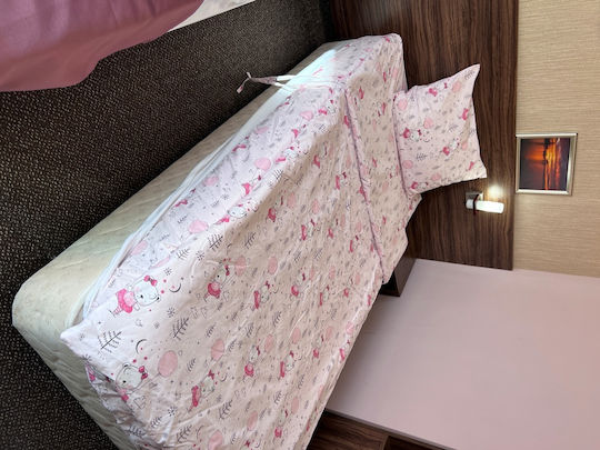 Комплект Детска Памучна Завивка Розова 90x200см