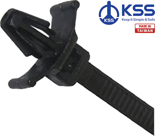Topelcom Kunststoff Kabelbinder 201mmx4.8mm in Schwarz Farbe (100 Stück) 02.012.0165