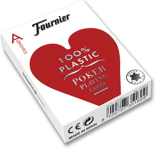 Fournier No. 2500 Τράπουλα 1τμχ Πλαστική για Poker Κόκκινη