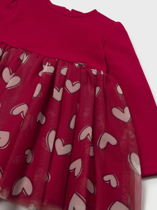 Mädchenkleid Langärmelig Gestrickt Rote