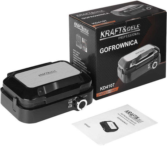 Kraft & Dele Aparat de Vafe pentru Vafe Rectangulare cu 2 Compartimente 2200W