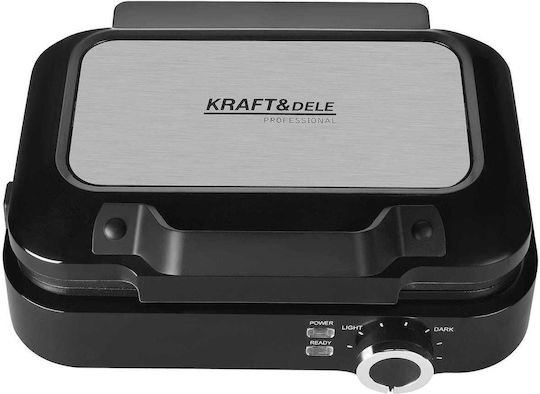 Kraft & Dele Aparat de Vafe pentru Vafe Rectangulare cu 2 Compartimente 2200W
