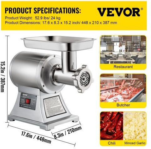 Vevor Μηχανή Άλεσης Κιμά 1100W