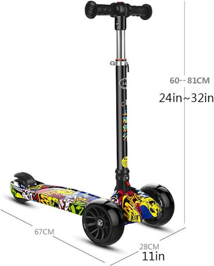 Factory Kids Scooter Foldable 3-Wheel for 3+ Years Multicolour