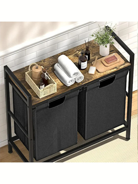 Coș de rufe din țesătură 130lt 73x33x73cm Negru
