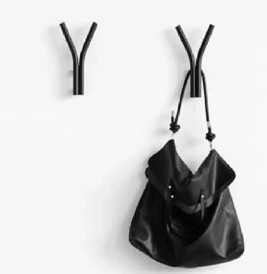 Wall Hanger Metal 2 Hooks Black 627-PL274-(V45-SIYAH) 25x23x6cm