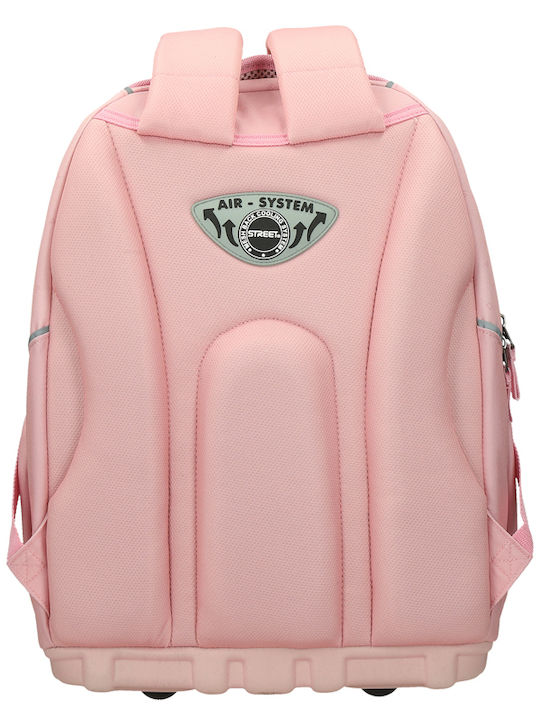Street Lovely School Backpack With Water Bottle Holder Pink 31 x 16 x 43cm