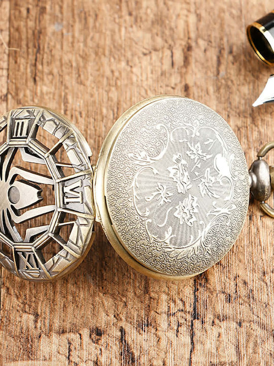 Spider-Man Marvel Logo Pocket Watch In Bronze Tone Molfs