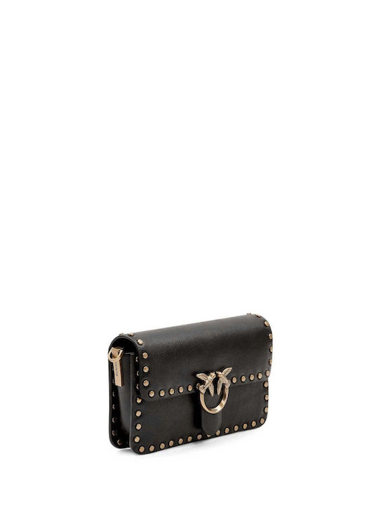 Love One Lederne Damen Schultertasche Schwarz