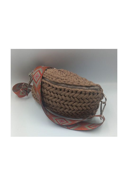 Knitted Women's Crossbody Bag Brown
