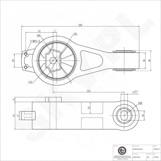 Obere Rechte Motorhalterung Chrysler PT Cruiser Dodge Neon II 4668193ad
