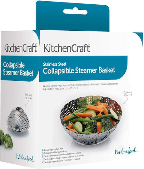 Adjustable Steaming Basket 23 Cm Stainless Steel Kitchen Craft