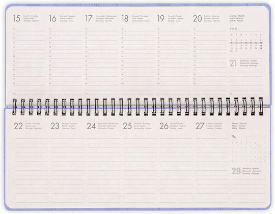 Legami Milano Kitty Bubble Tea Εβδομαδιαίο Planner 2027 Λιλά Σπιράλ