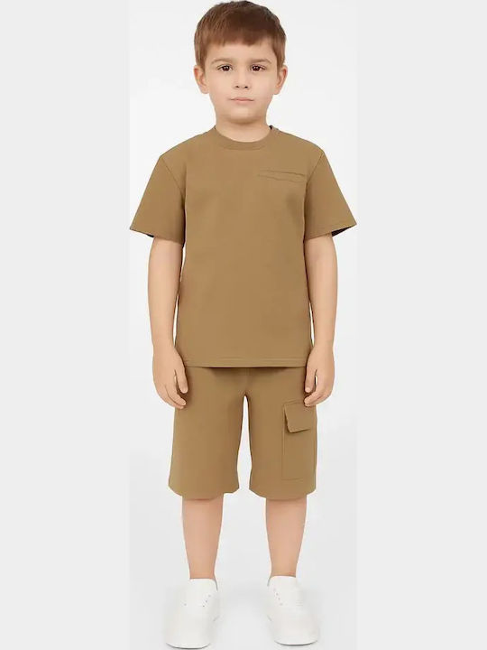 Kids Set with Shorts Summer 2 Pieces Brown