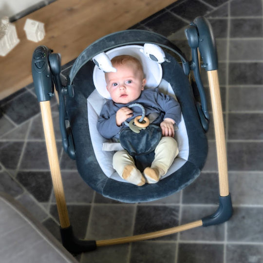 Bo Jungle Elektrische Babywippe & Schaukel mit Musik und Vibration in Grau für Kinder bis 9kg