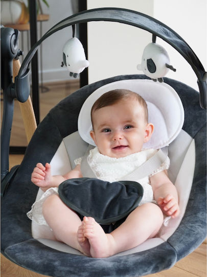 Bo Jungle Elektrische Babywippe & Schaukel mit Musik und Vibration in Grau für Kinder bis 9kg
