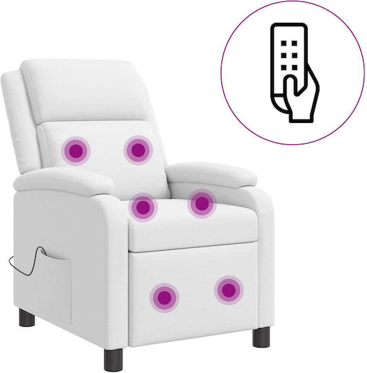 Scaun De Relax Masaj Din Piele Ecologică Alb 66x95x100cm