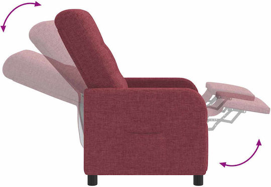 Πολυθρόνα Relax Massage με Υποπόδιο Κόκκινο 66x95x100cm