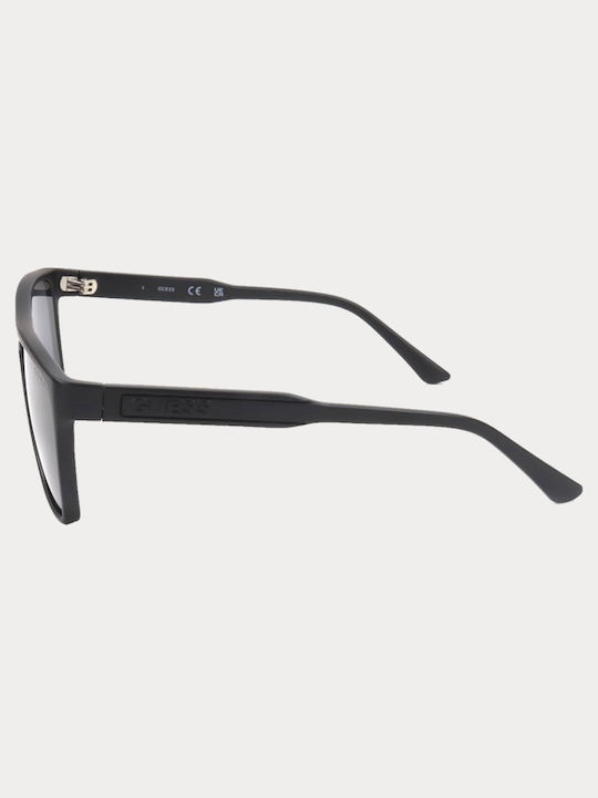 Guess Men's Sunglasses with Black Horn-Rimmed Frame and Grey Gradient Lens