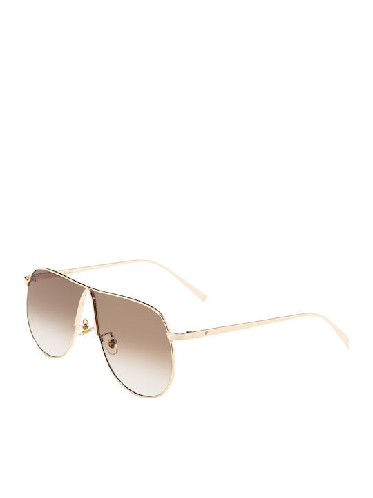 Unisex Sonnenbrillen mit Gold Metallischer Rahmen und Goldene Gläser