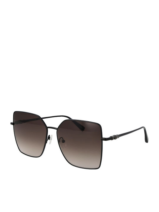 Longchamp Women Sunglasses with Black Metallic Frame and Black Lens
