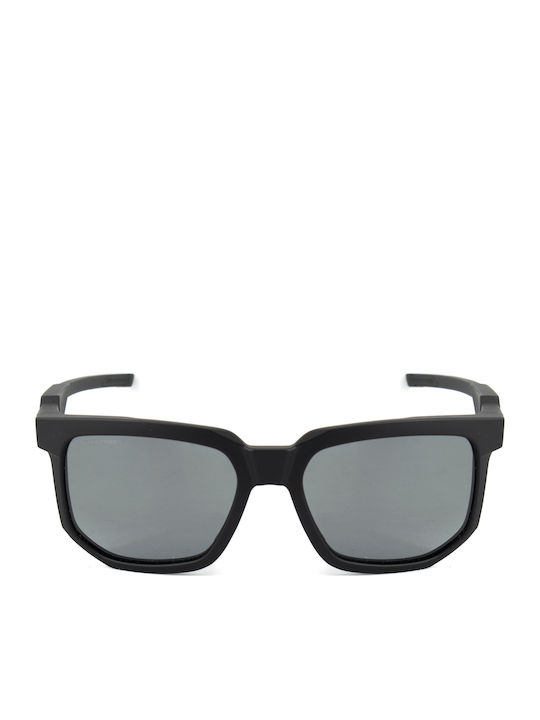 Men's Sunglasses with Black Horn-Rimmed Frame and Black Polarized Lenses
