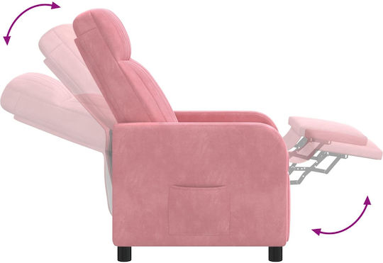 Πολυθρόνα Relax Massage Βελούδινη Ροζ 66x95x100cm