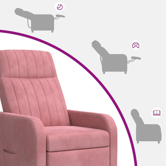 Πολυθρόνα Relax Massage Βελούδινη Ροζ 66x95x100cm