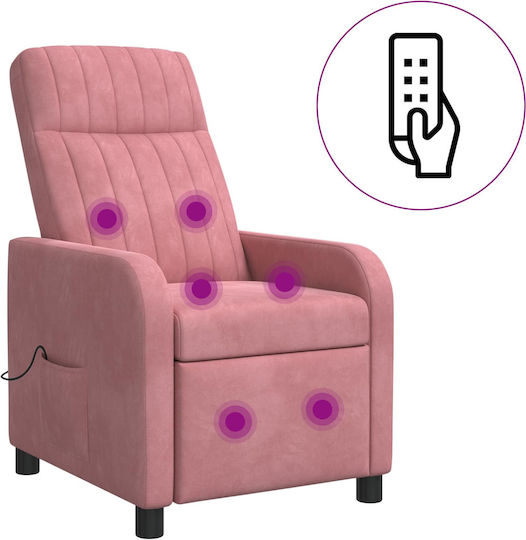 Πολυθρόνα Relax Massage Βελούδινη Ροζ 66x95x100cm