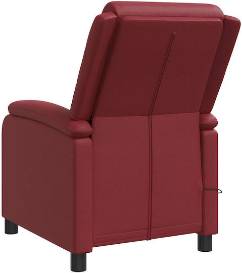 Πολυθρόνα Relax Massage από Δερματίνη Κόκκινο 66x95x100cm