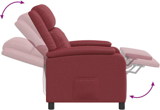 Πολυθρόνα Relax Massage από Δερματίνη Κόκκινο 66x95x100cm