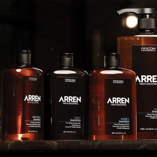 Farcom Arren Men's Grooming Purify Shampoos Tiefenreinigung & Glanz für Alle Haartypen 400ml