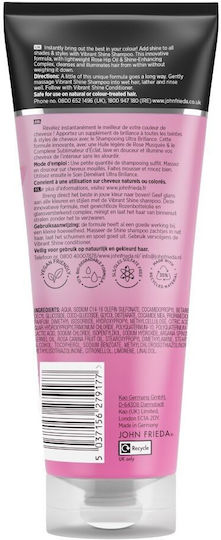 John Frieda Vibrant Shine Sampon de par Reconstrucție/Hrană & Păstrarea culorii pentru Toate Tipurile de păr 250ml