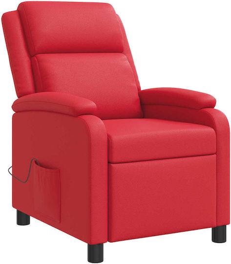 Scaun De Relax Masaj Din Piele Ecologică Roșu 66x95x100cm