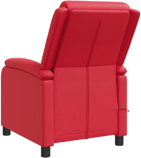 Scaun De Relax Masaj Din Piele Ecologică Roșu 66x95x100cm