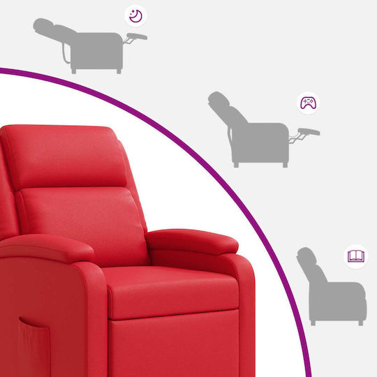 Scaun De Relax Masaj Din Piele Ecologică Roșu 66x95x100cm