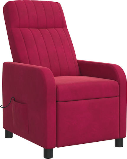 Relax Massage Velvet Red Armchair 66x95x100cm